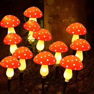 8/12/20 Pack Mushroom Lights Outdoor Lighting Garden Decor, Battery Powered, Bright with Dots, 8 Modes, Durable Plastic for Lawn, Path, Camping, Party