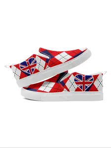 Men's Union Jack Print Slip on Sneakers, Casual Fashion Shoes, Casual Comfortable Breathable Sports Running Shoes, Lightweight Non-slip Sneakers for Daily Wear, Trainer