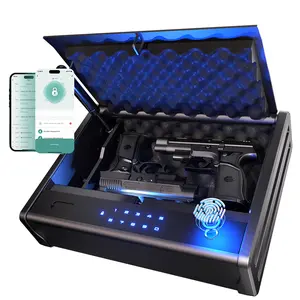 Blacksmith Biometric Pistol Safe Locker Box Quick Access Pistol Safes Alloy Steel Construction Security  Lock Box for Home Car Nightstandblacksmith gun safe  safe black smith safe gun safe small gun safe 3 gun safe biometric