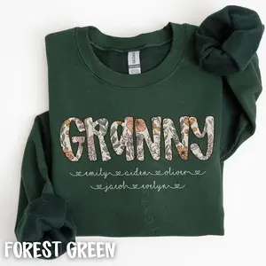 Custom Granny Sweatshirt with Kids Names, Personalized Gift for Granny, New Granny Gift, Grandparent Pregnancy Reveal Gift