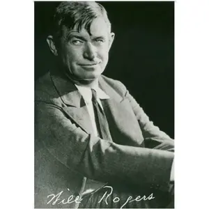 Signed Will Rogers Portrait Postcard