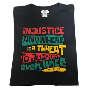 Injustice Anywhere Is A Threat T-Shirt, Heavy Cotton T-Shirt Casual Classic Casual Classic Menswear Soft