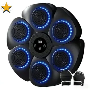 TGLLM Music Boxing Machine with LED Display & Bluetooth Adjustable Height Wall-Mounted Training Equipment for Adults Kids Fitness Enthusiasts Beginners