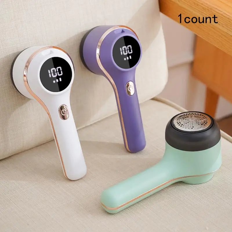 USB Rechargeable Electric Lint Remover, 1 Count Portable Handheld Lint Remover with Digital LED Display, Household Appliances for Clothes, Bedding, Co