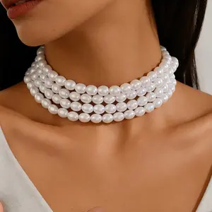 Elegant Multi-layer Bead Necklace, High-end Accessories, Charming Women's Necklace, Birthday Gift, Valentine's Day Gift, Sunday Anniversary Commemoration, Wedding Banquet, Evening Decoration, Gifts for Women
