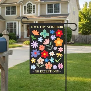 Love Thy Neighbor Garden Flag, Floral Equality, Pride, LGBTQ+ Decor