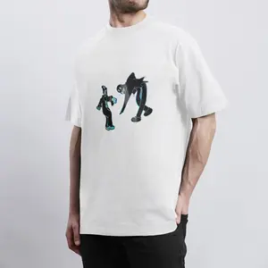 Custom Hologram T-Shirt – Edgy Cartoon Dancing Characters Streetwear Tee, Holographic Rainbow Color Changing Graphic, Personalized Cotton Crewneck – Fast Custom Print High Quality