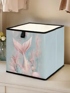 Mermaid Tail Print Open Storage Box, Stackable Drawer Organizer, Durable Multi-Functional Design for Home Dorm Room Organization