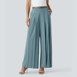 Halara Breezeful Mid Rise Wide Leg Quick Dry Work Pants with Side Pockets