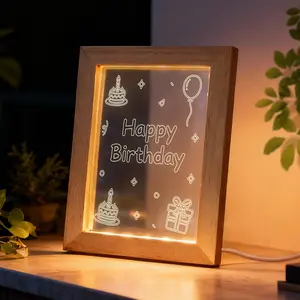LIVEKEY 3D LED Birthday Light Box Photo Frame - Soft Glow LED Lighting, Indoor Home Decor, Bedroom Party Decoration Gift for Her