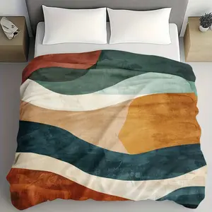 Vintage Pattern Woven Blanket, 2D All-Season Gift, Comfortable Flannel Throw, Perfect for Family Friends, Valentine's Day, Halloween, Christmas