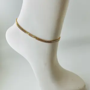 18k Gold Plated Beautiful Anklet 10" Length - Elegant and Durable Footwear Accessory
