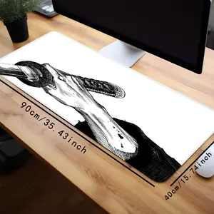 Samurai Sword Mouse Pad White Anime Desk Mat Plant and Lake Extra Large Mousepad 35.4x15.7 Inches Office Keyboard Pad Non-Slip Stitched Edge Rubber Base Desk Accessories for Office Home Christmas Gifts For Girl Women Men Desk Gadgets
