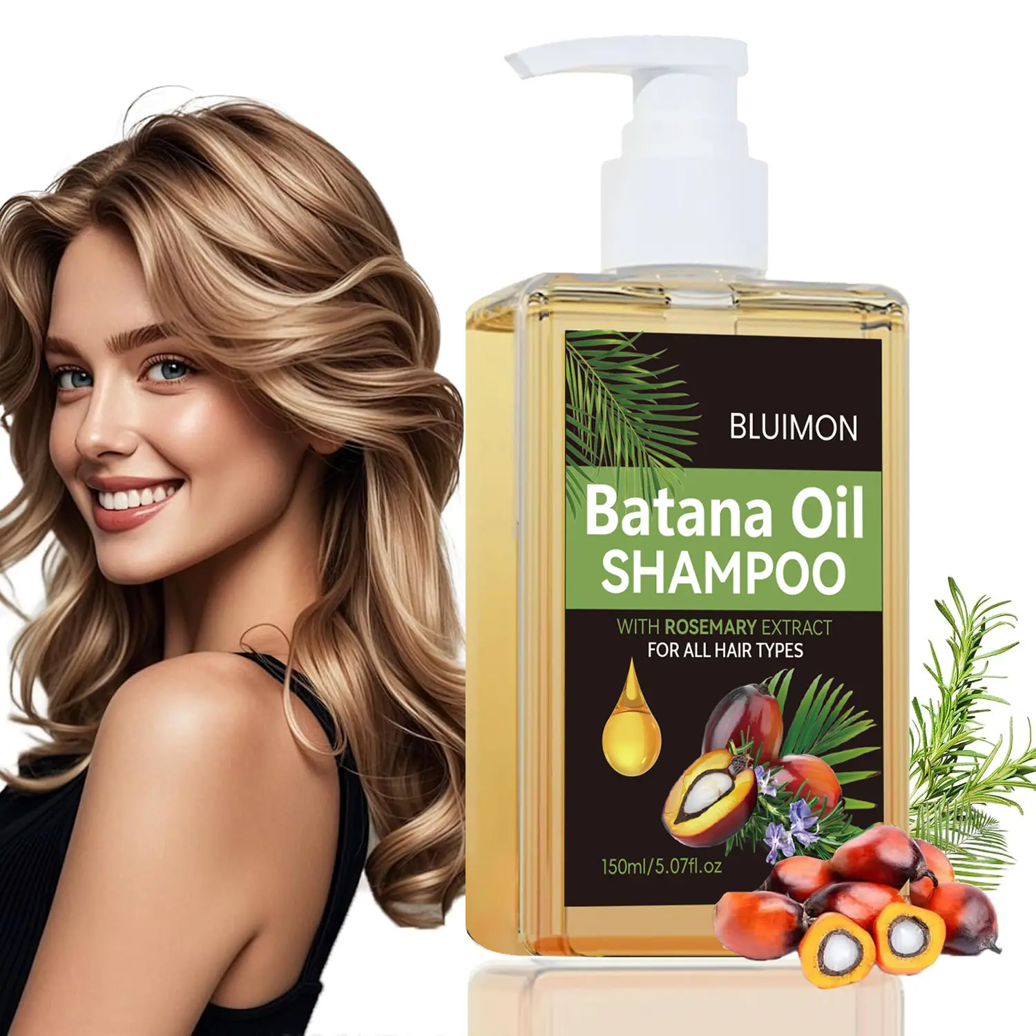 【NEW】 BLUIMON Batana Oil Shampoo -Promote Hair Growth,Strengthening,& Cleansing5.07 0z (150ml) withNatural Extract for Healthy Hair Haircare Daily,summerwins