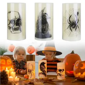 3-Pack Halloween Flameless Candle Lamps, Home Improvement Lighting Accessories