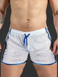 Men's Running Sport Shorts Lightweight Thin Summer Fitness Training Quick-Dry Breathable Beach Pants Asian Size Fitted Plain Style