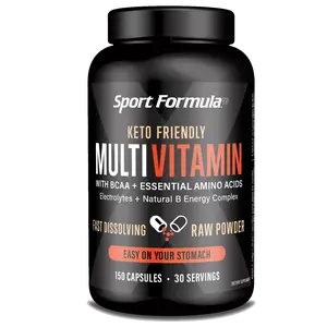 Sport Formula 99 Multivitamin Capsules – 30 Cold-Processed Raw Servings (150 Fast-Dissolving Capsules), Keto-Friendly, Non-GMO Multivitamin for Men & Women with BCAAs, Electrolytes, Antioxidants & Digestive Enzymes for Real Absorption