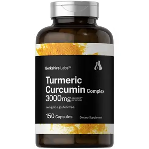 Horbäach Turmeric Curcumin 3000mg | 150 Capsules | Turmeric Supplement with Black Pepper Extract | Non-GMO, Gluten Free Herbal Complex | By Berkshire Labs
