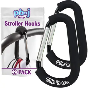 Versatile Baby Stroller Hooks for Diaper Bags - Large Carabiner Clips - Mommy Organizer Accessories