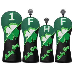 Lucky Clover Golf Club Head Covers, Suitable for Drivers Fairway Woods Hybrid Clubs, Essential Accessory for Outdoor Enthusiasts