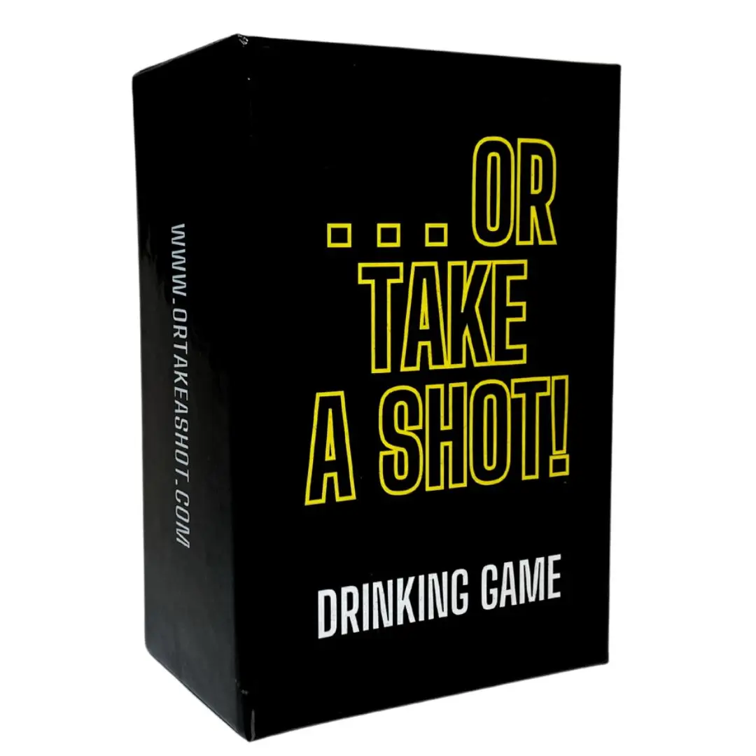 Or Take A Shot Drinking Game - 100 Cards for Endless Fun Challenges Perfect for Game Night Entertainment Includes Deck and Shot Glasses
