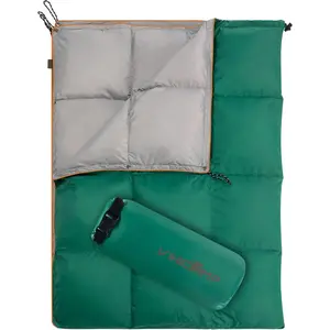 Down Camping Blanket - Lightweight Packable Outdoor Blanket, Water Resistant Camping Quilt for Hiking, Travel, Hammock, Warm and Compact Backpacking Quilt with Stuff Sack for Cold Weather