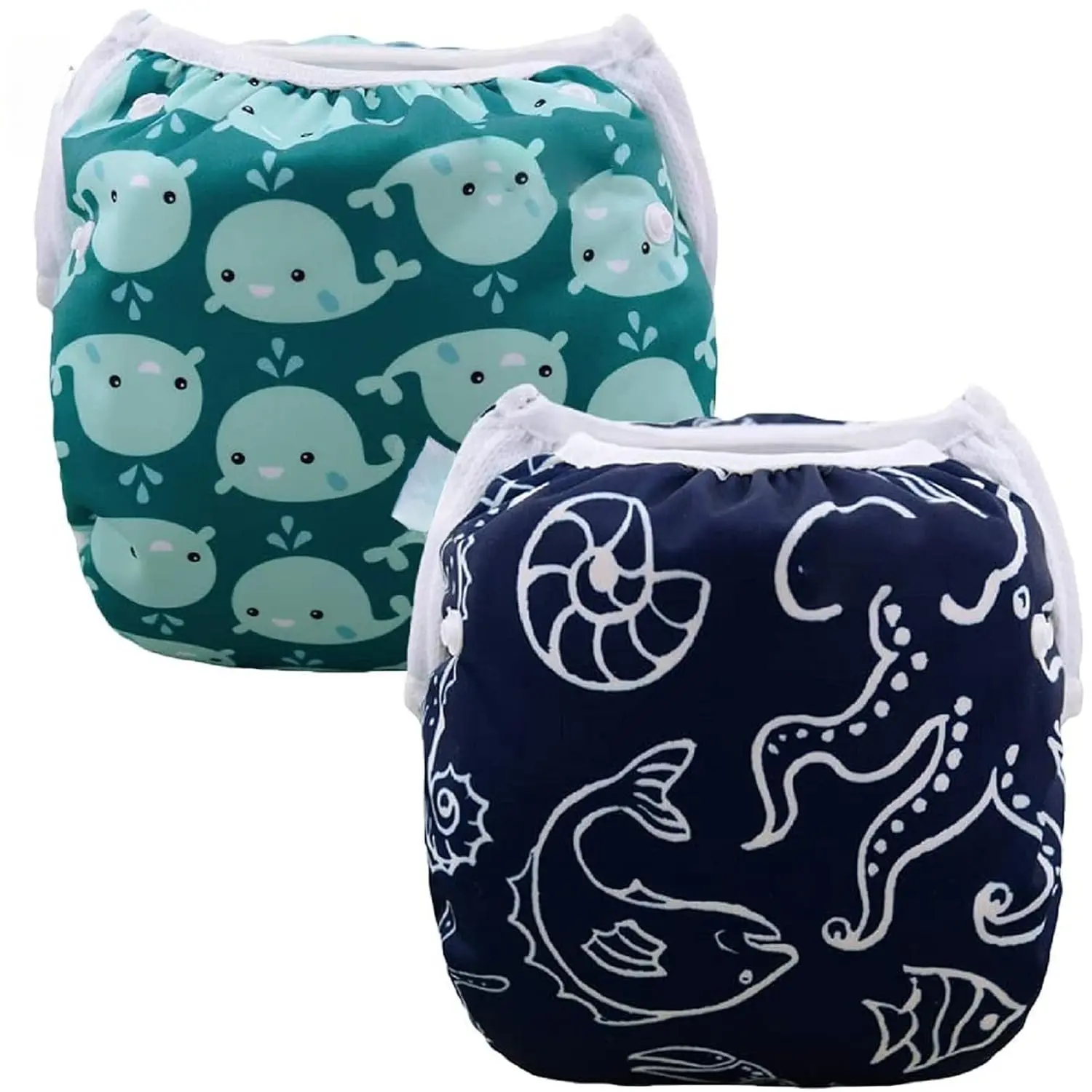 P-UDW02    Swim Diapers 2pcs Baby & Toddler Snap One Size Reusable Adjustable Baby Boys' Swim Diapers for Swimming Lessons SW18-21