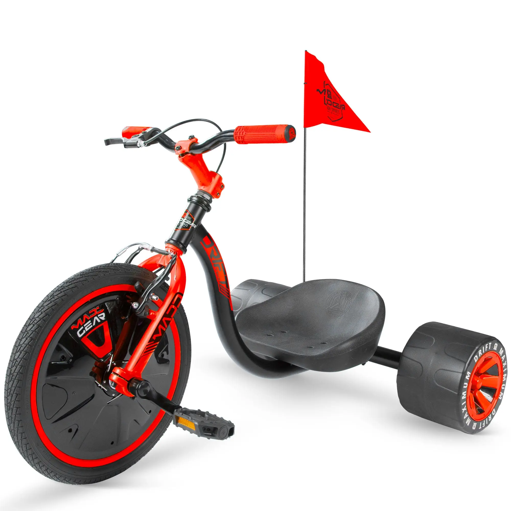Madd Gear Drift Trike for Kids 5+ 16" Big Wheel 3-Wheeled Drifting Ride-On, Adjustable Seat, Outdoor Toy