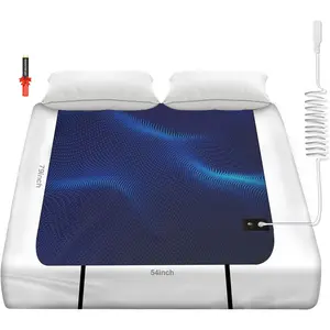 54"x 78" Large Size Grounding Mat for Bed, Carbon Fibre + PU Grounding Mattress for Improved Sleep and Pain Relief, Grounding Mat with Grounded Cord, Test Pen and Plug for Sleep