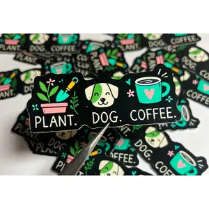 Plant Dog Coffee Vinyl Sticker