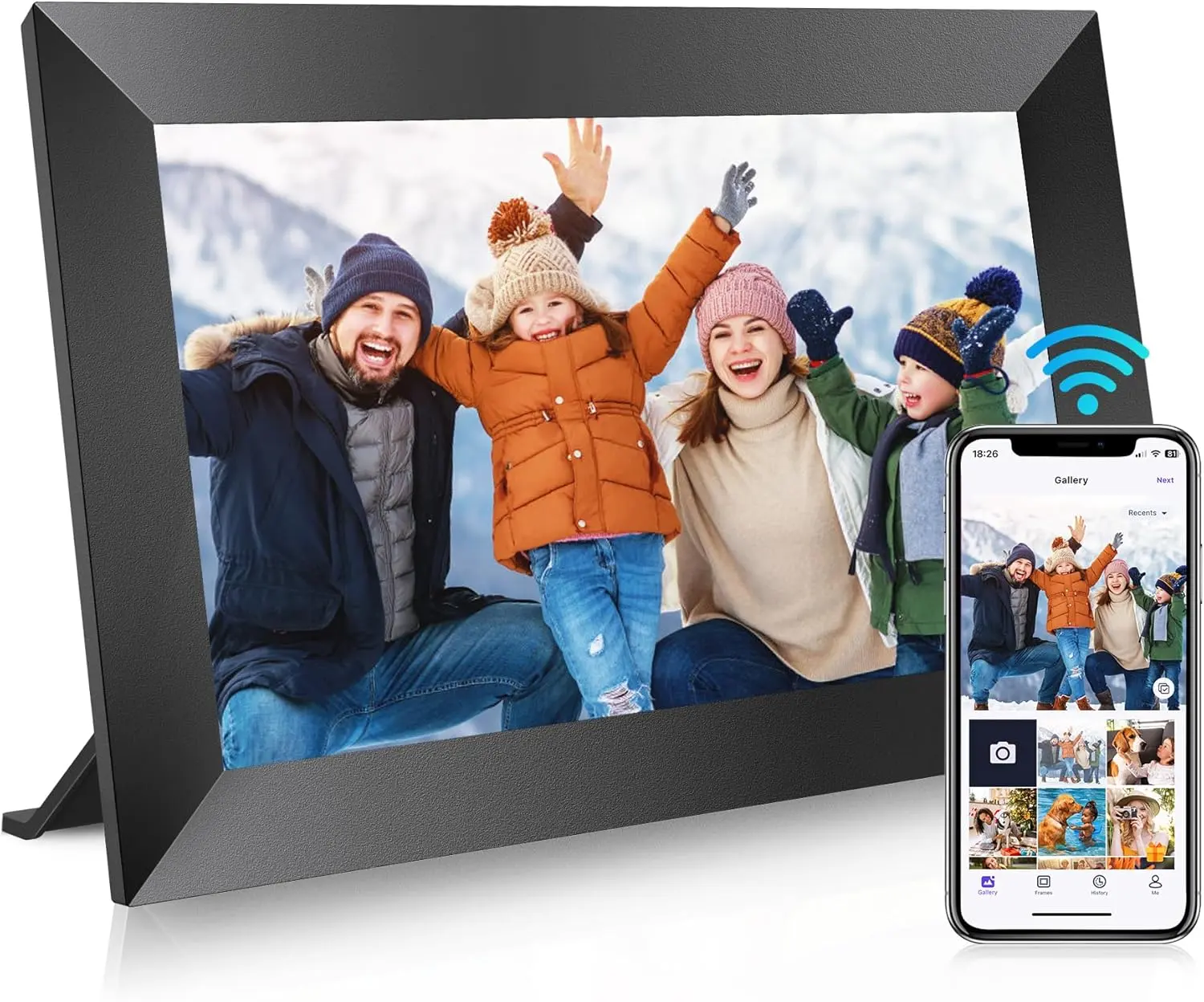 10.1" WiFi Digital Picture Frame, HD IPS Touch Screen Electronic Photo Frame, Share Photos & Videos Instantly From Anywhere, Gift for Parents & Grandparents, Christmas Gift
