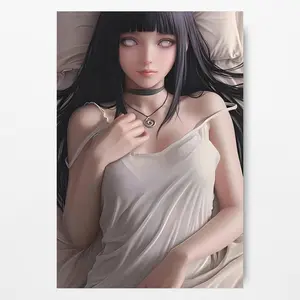 Hinata Naruto Poster, Soft Bedroom Scene Anime Poster, Gentle Lighting, Realistic Art Style, High Quality Cardboard, for Men & Women Decor Matte