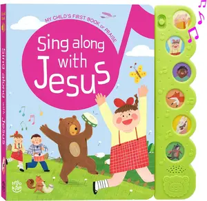 Hello 2 Kids Sing Along with Jesus Christian Sound Books for Kids - 6 Bible Songs - Christening, Baptism Gifts for Boys and Girls - Religious Toys, Interactive Music Books for Toddlers - Baby Dedication