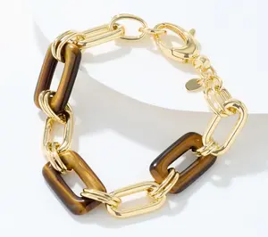 David Markstein Bronze Elongated Oval Gemstone Bracelet