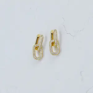 Sparkly Dangle Paper Clip Earrings