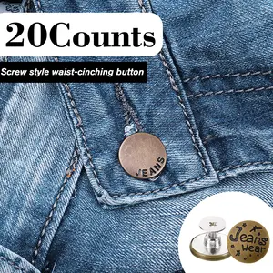 20 Counts No-Sew Metal Snap Buttons – Adjustable Thread Rivets & Screwdriver Kit with Storage Case for Jeans Repair (Unisex Styles)