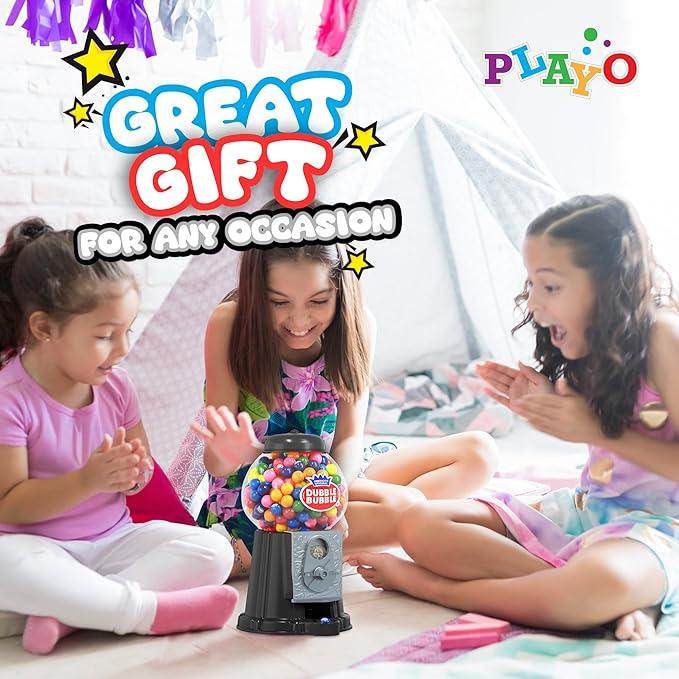 Gumball Candy Machine – Fun Coin-Operated Toy Bank with 85 Colorful Gumballs – 8.5'' Candy Dispenser for Kids – Perfect for Gifting & Playtime