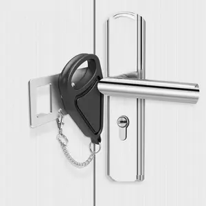 Portable Safety Door Lock One Hand Lock for Hotel Travel Dorm Apartment, Home Security Front Door Additional Lock, Easy Installation