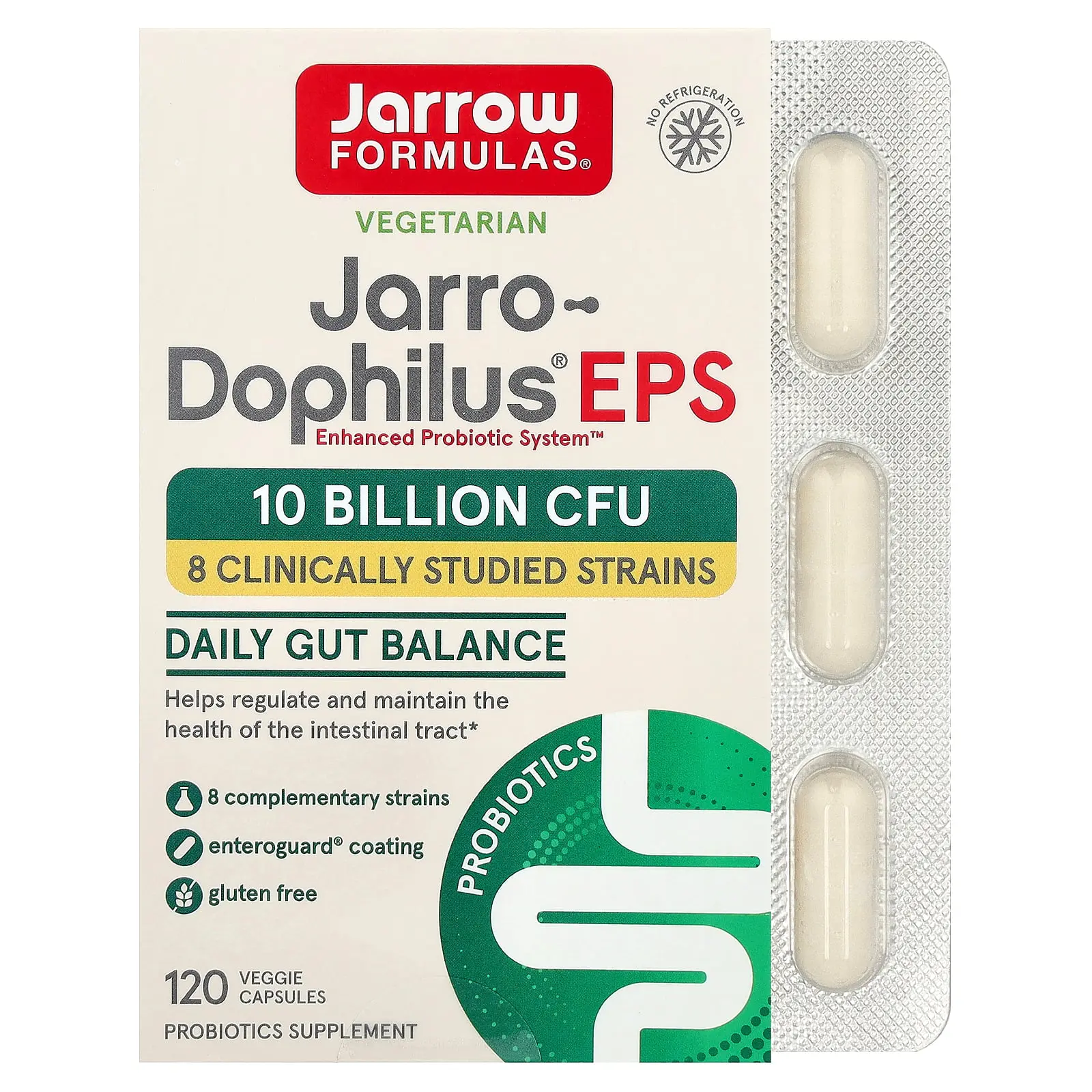 Jarrow Formulas Jarro-Dophilus® EPS, 120 Veggie Caps (5 Billion CFU per Capsule)