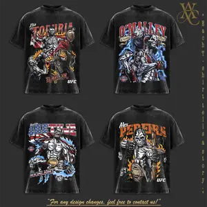 Alex Pereira Ilia Topuria Sean OMalley Justin Gaethje UFC 250 Freedom Legacy Tee Washed – Retro Vintage Heavy Cotton Oversized MMA Graphic T-Shirt Double Printed Unisex Streetwear Ultimate All Star Edition Gift for Fight Fans
