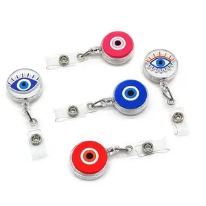 Evil Eye Retractable Badge Reel | ID Holder | Chain | Pendant | Charm | Protection | Good Luck | Gift
