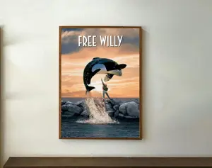 Free Willy Movie Poster - High Quality Movie Poster - Wall Art - Home Decor - Living room décor
