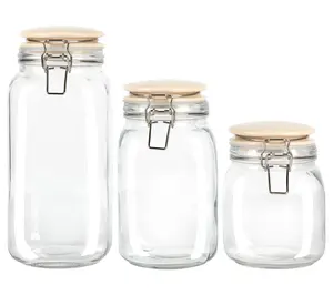 Martha Stewart Rindleton 3 Piece Glass CanisterSet with Ceram