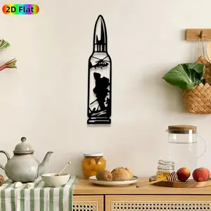 1pc Bullet Silhouette Metal Wall Art, Bullet Silhouette wall Scupltures Mural, Intricate Craftsmanship, Artistic Metalwork, Perfect for Fathers Day, Housewarming Decor, Perfect for Man Cave Garage Office Decor, Ideal Gift for Tactical Enthusiasts.