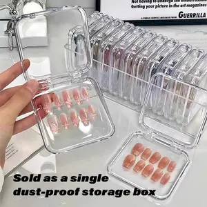 Artificial Nail Display Storage Box, Transparent Nail Packaging Box, High Transparency Dustproof Design, Suitable for Manicure Accessories