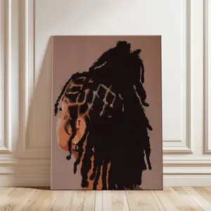 Rolled Canvas & Wood Frame Options  Art of Black Woman with Locs | Natural Hair Print | Black Girl Magic |   African American Artwork | Melanin Beauty Decor