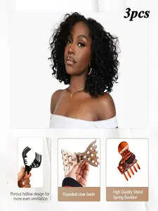 Set of 3 Hair Volume Clips, Root Lifting Claw Clips, Elastic Curling Accessories, Invisible Natural Hair Lift, No-Trace Design