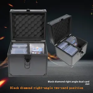 PSA Rating Card Storage Box, BGS Rating Card Storage Box, Card Storage Box, Graded Card Storage Box, 1 Count 2 Grid Dustproof Card Storage Organizer with Lid and Handle, Top Loader Card Brick Case