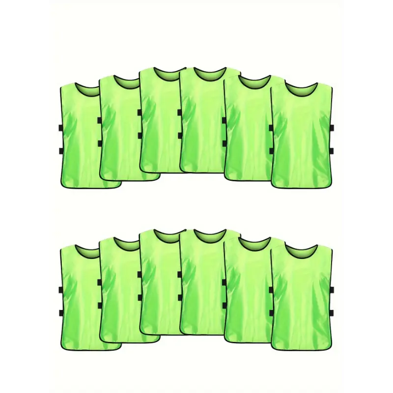 S Size 12-Pack Adult Sports Scrimmage Vests, Solid Polyester Training Bibs with Lace-Up Sides for Basketball, Soccer Team Sports, Regular Fit