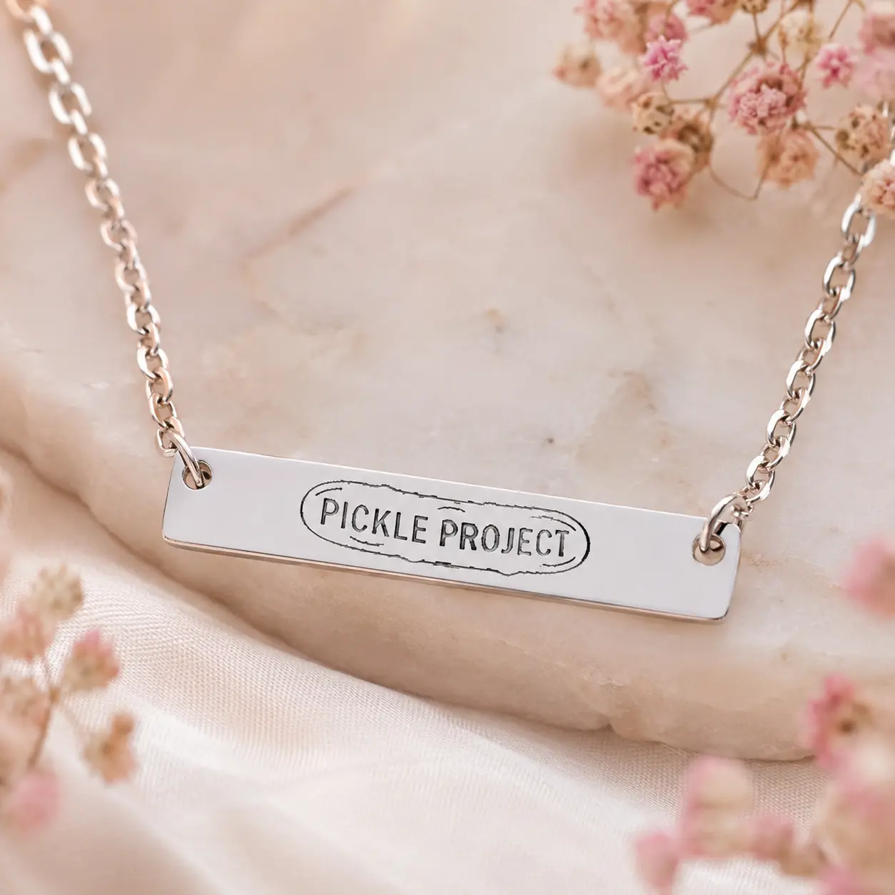 Pickle Project Signature Bar Necklace